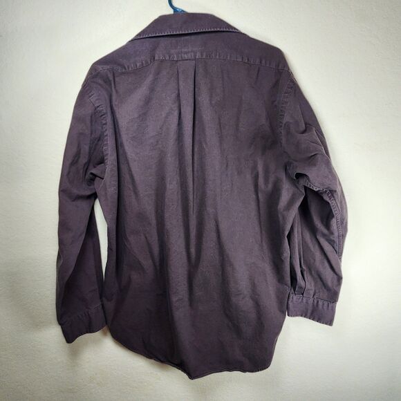 Ralph Lauren Button Up Shirt Mens Large-Tall Med brown Solid western casual - Picture 7 of 7